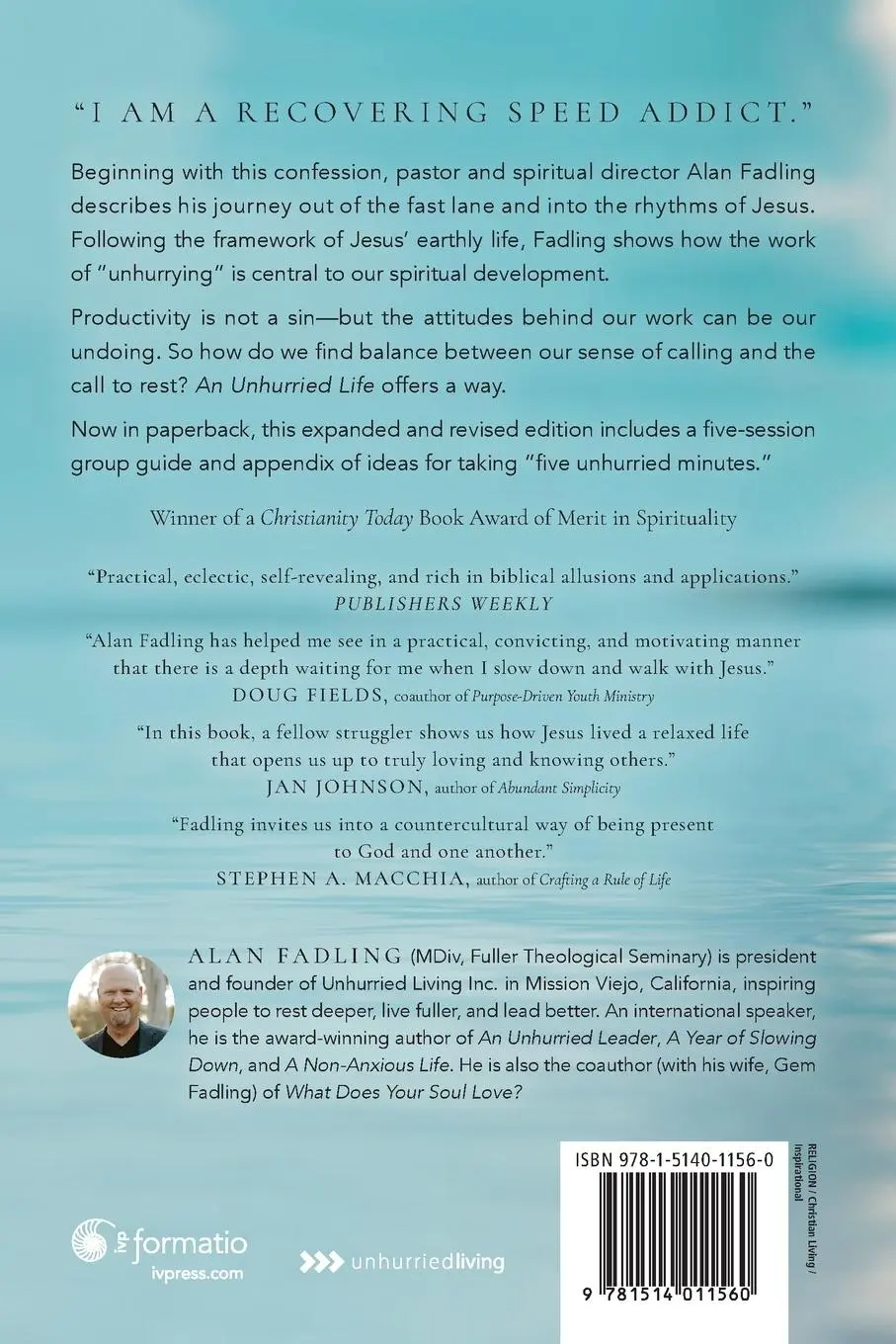 Rückseite: 9781514011560 | An Unhurried Life | Following Jesus' Rhythms of Work and Rest | Buch