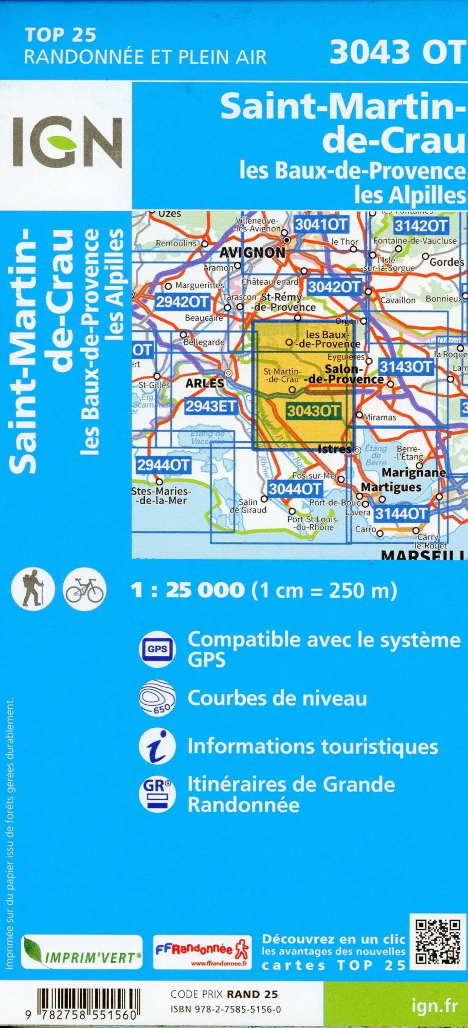 Bild: 9782758551560 | St.Martin de Crau Les baux de Provence Les Alpilles 1:25 000 | 1:25000