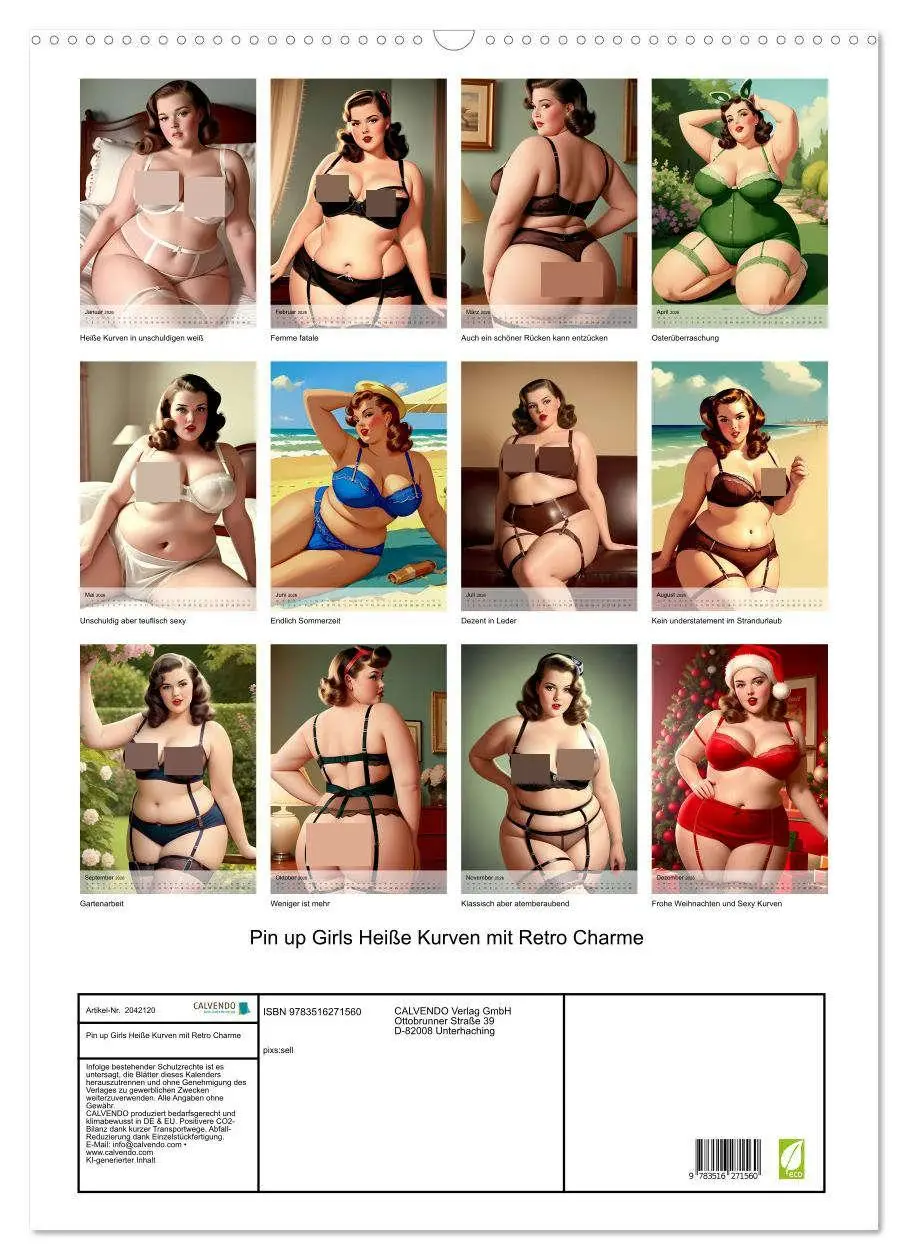 Bild: 9783516271560 | Pin up Girls Heiße Kurven mit Retro Charme (Wandkalender 2026 DIN...