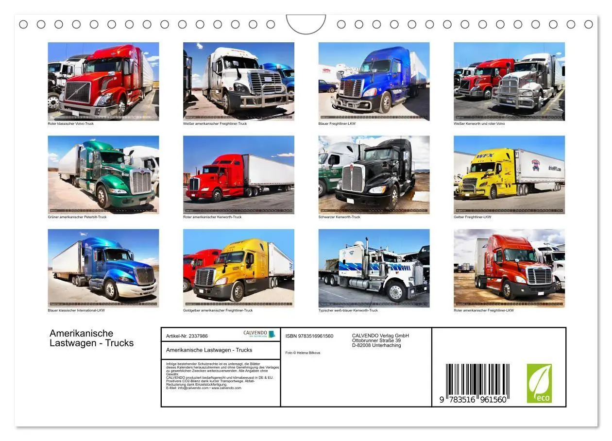 Bild: 9783516961560 | Amerikanische Lastwagen - Trucks (Wandkalender 2027 DIN A4 quer),...