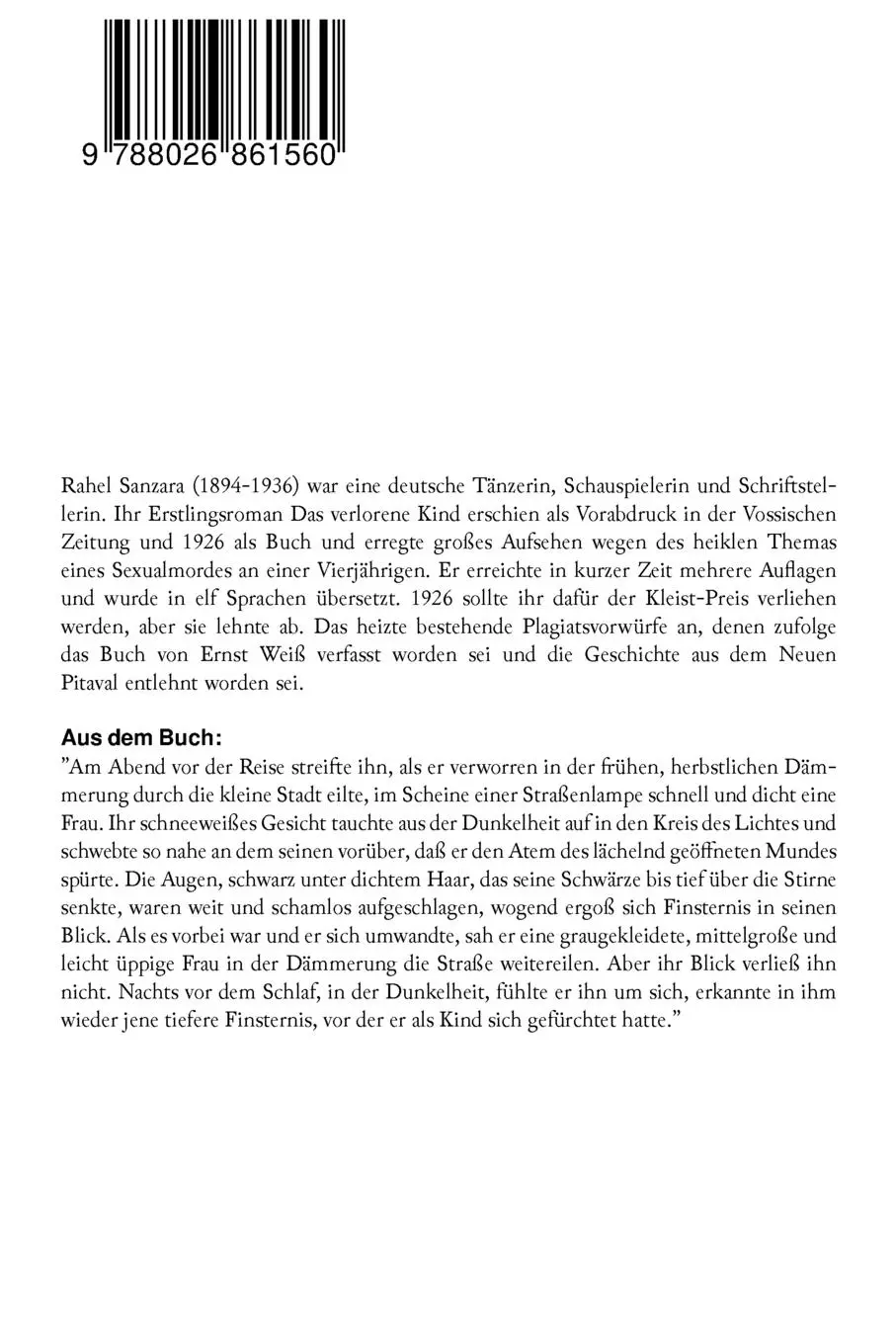 Rückseite: 9788026861560 | Das verlorene Kind | Ein Krimi-Klassiker von Johanna Bleschke | Buch