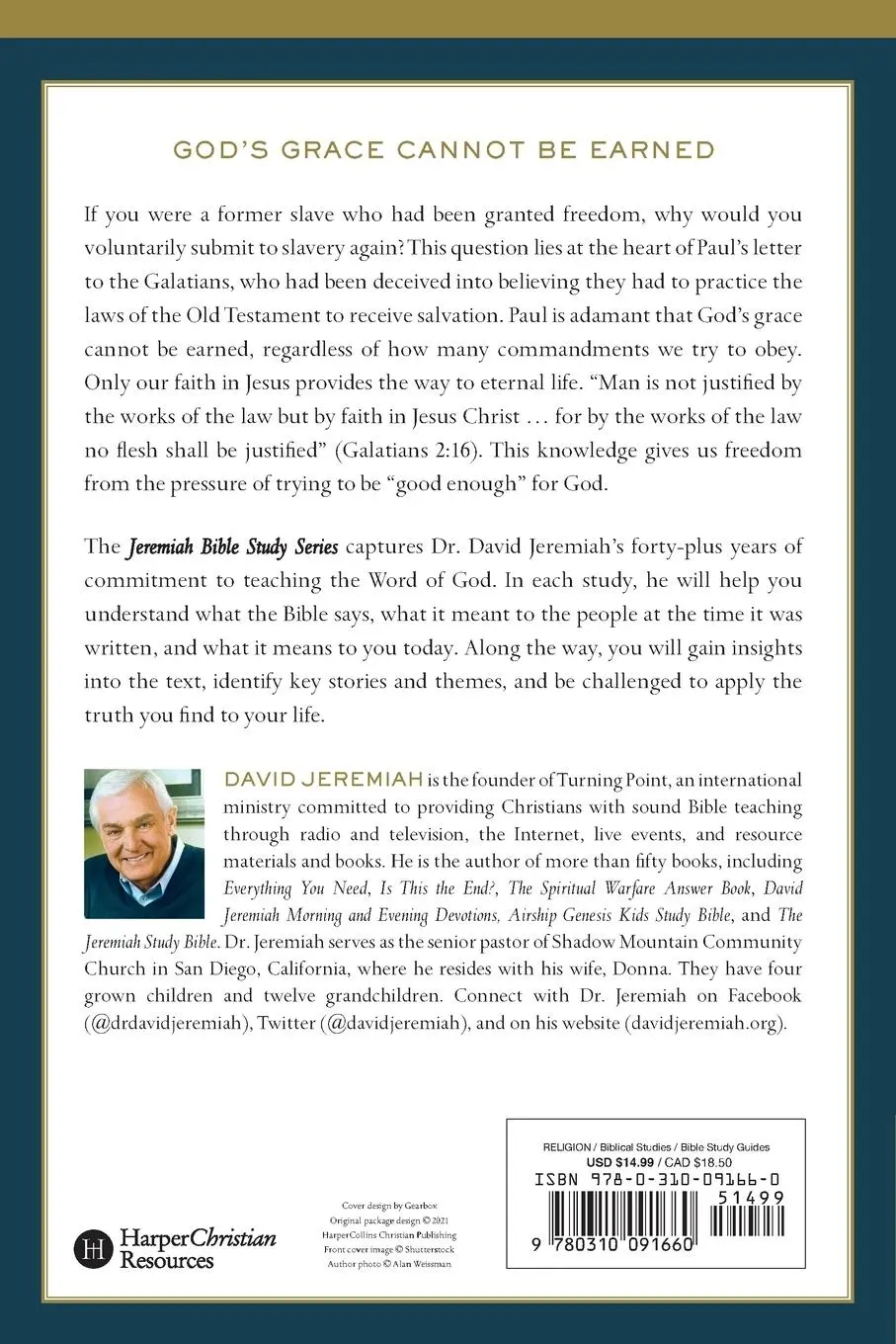 Rückseite: 9780310091660 | Galatians Softcover | David Jeremiah | Taschenbuch | Englisch | 2024