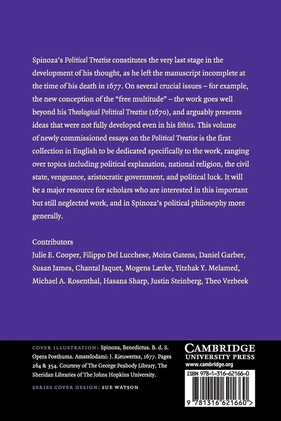 Rückseite: 9781316621660 | Spinoza's Political Treatise | Yitzhak Y. Melamed (u. a.) | Buch