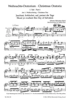 Bild: 9790006461660 | Weihnachtsoratorium, BWV 248, Klavierauszug | Urtext. Deutsch-Englisch