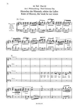 Bild: 9790006461660 | Weihnachtsoratorium, BWV 248, Klavierauszug | Urtext. Deutsch-Englisch