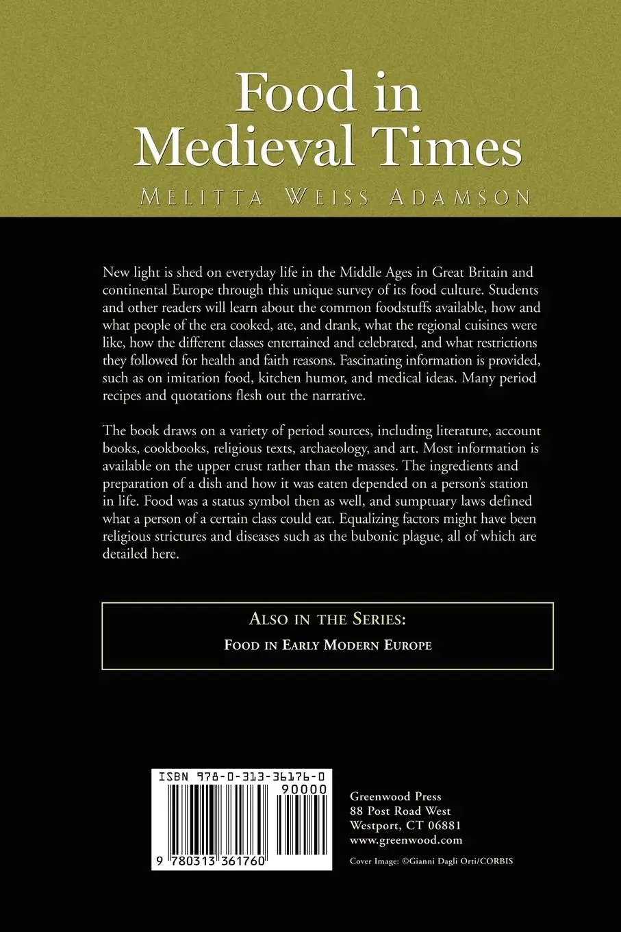 Rückseite: 9780313361760 | Food in Medieval Times | Melitta Weiss Adamson | Taschenbuch | 2004