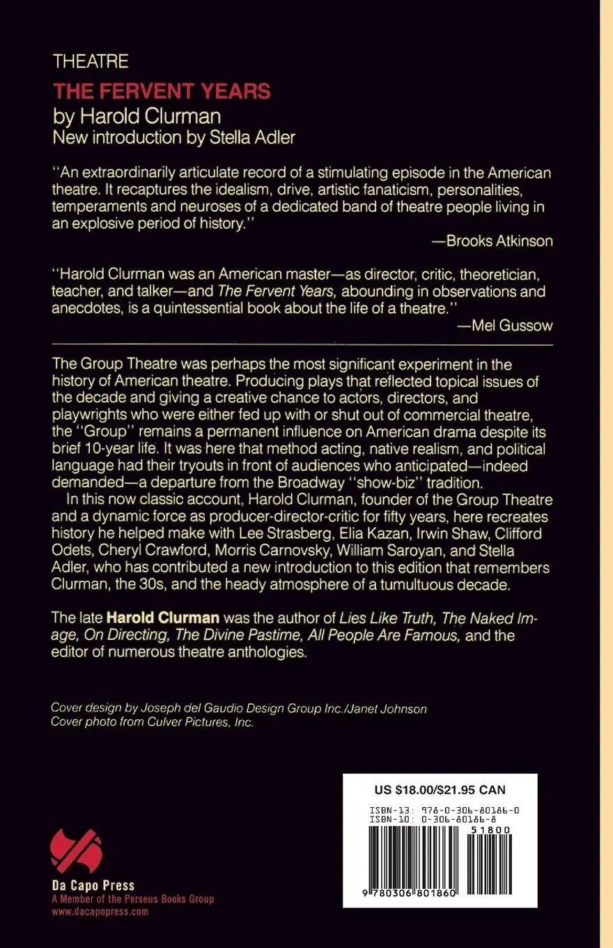 Rückseite: 9780306801860 | The Fervent Years | The Group Theatre And The Thirties | Clurman