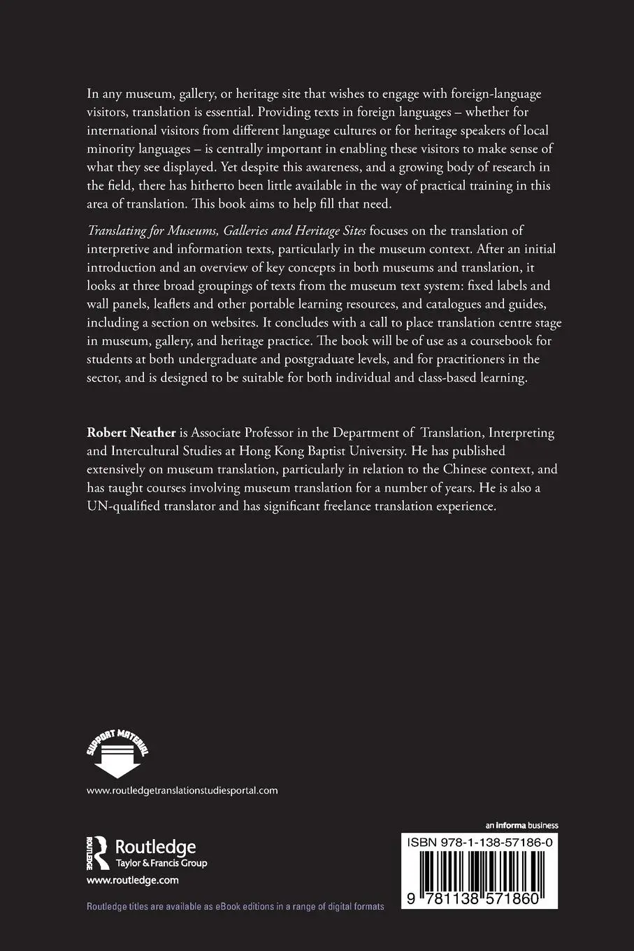 Rückseite: 9781138571860 | Translating for Museums, Galleries and Heritage Sites | Robert Neather