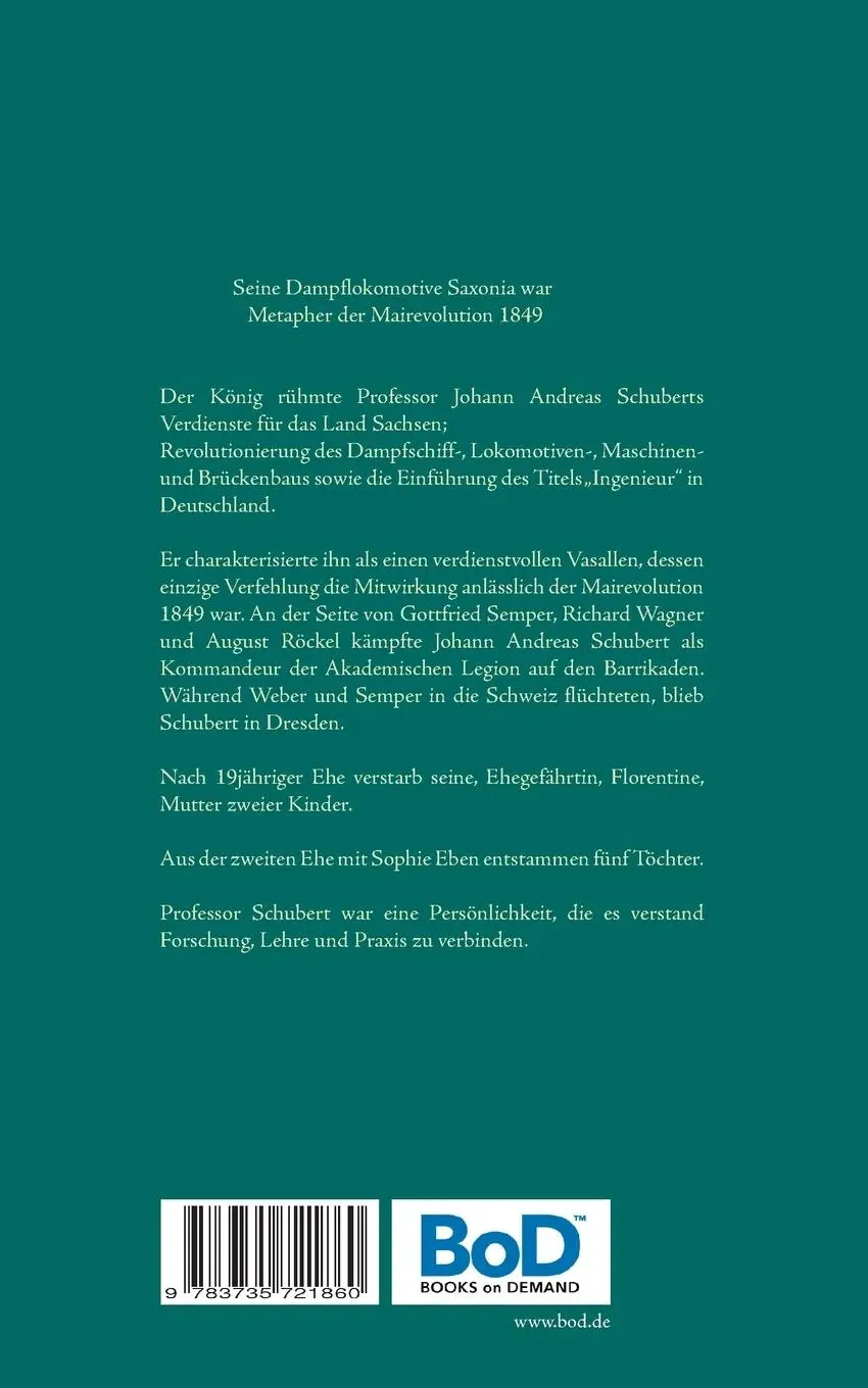 Rückseite: 9783735721860 | "Saxonia" | Die erste deutsche Dampflokomotive | C. M. Groß | Buch