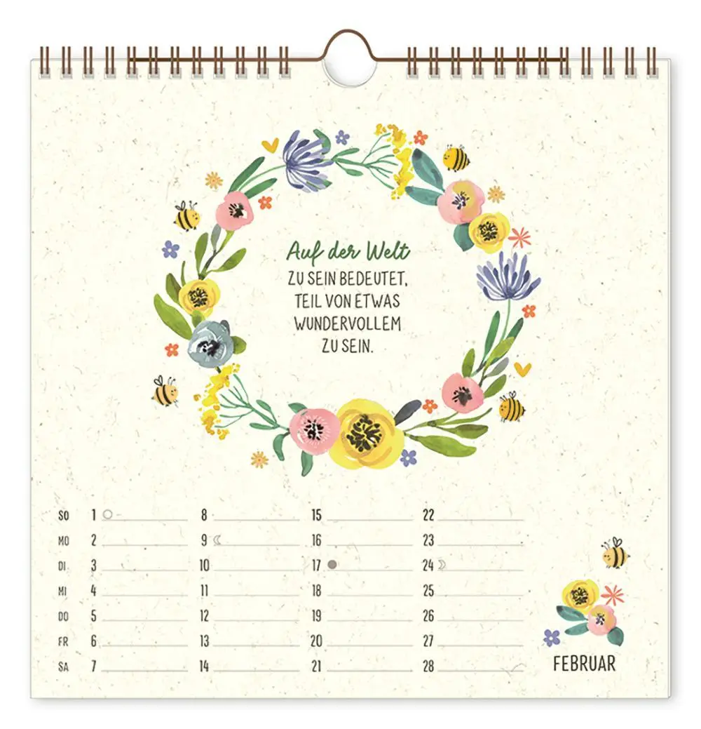 Bild: 9783986361860 | Botanic-Kalender 2026 Bee happy | Wandkalender | Original | Kalender