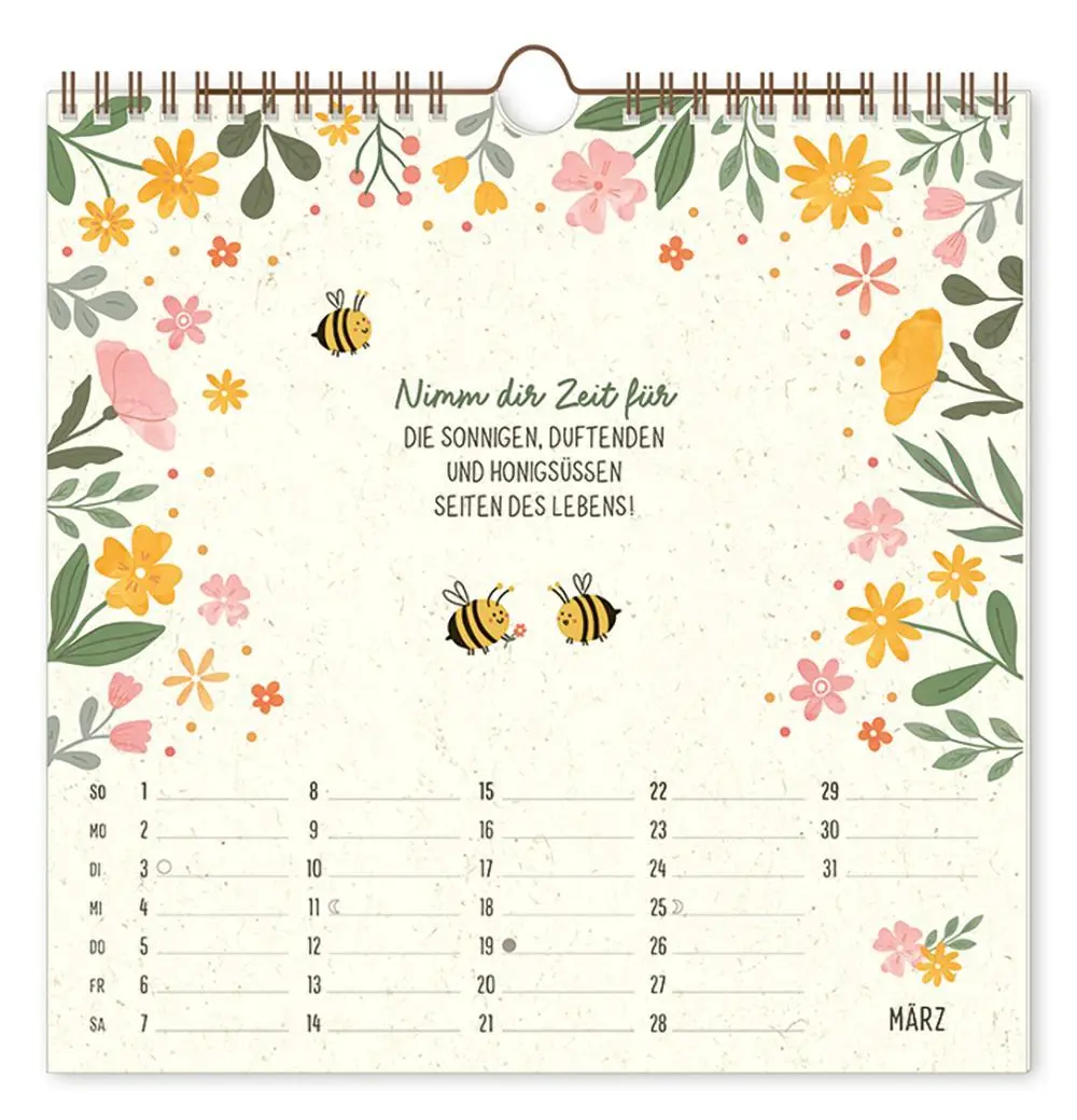 Bild: 9783986361860 | Botanic-Kalender 2026 Bee happy | Wandkalender | Original | Kalender