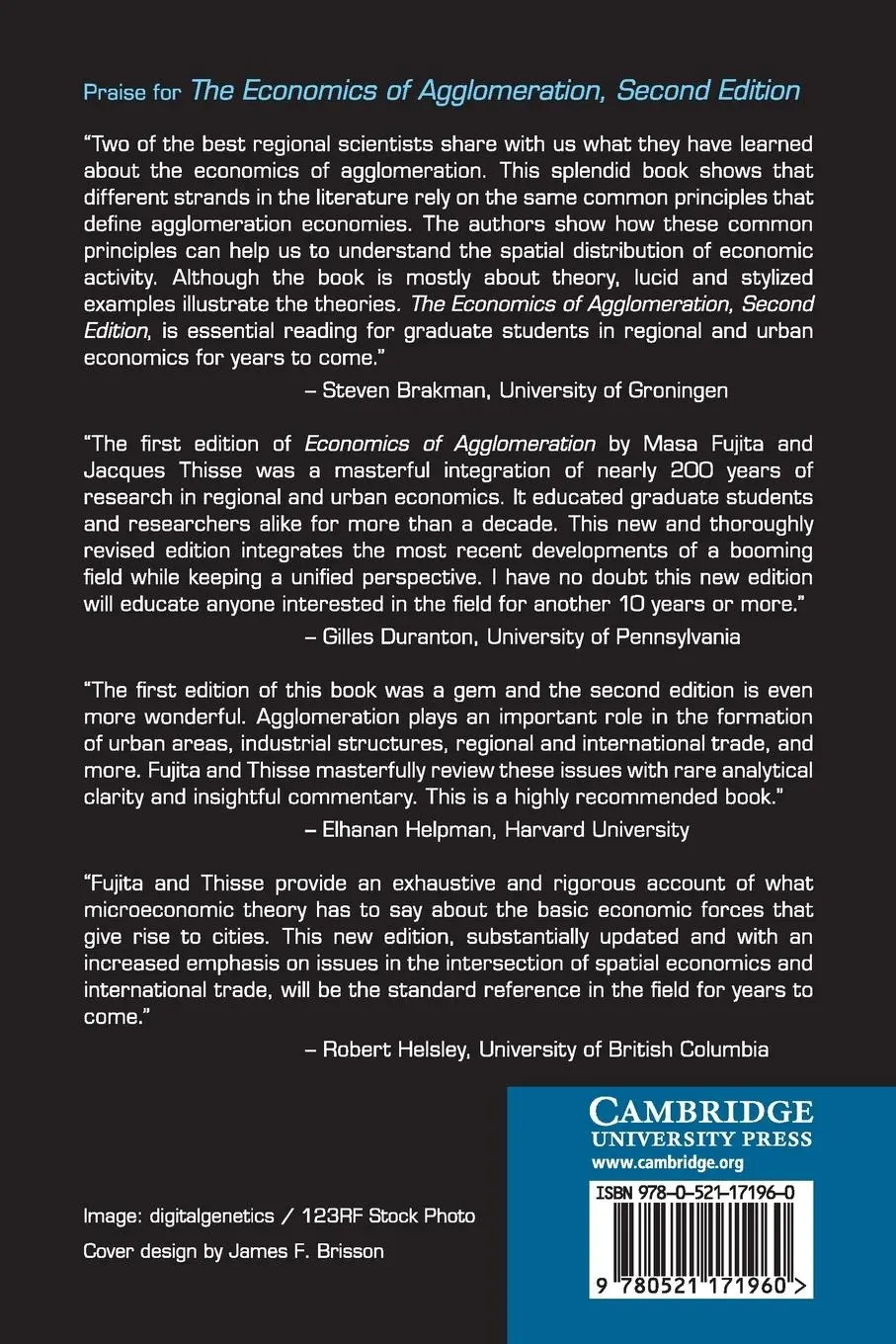 Rückseite: 9780521171960 | Economics of Agglomeration | Masahisa Fujita (u. a.) | Taschenbuch