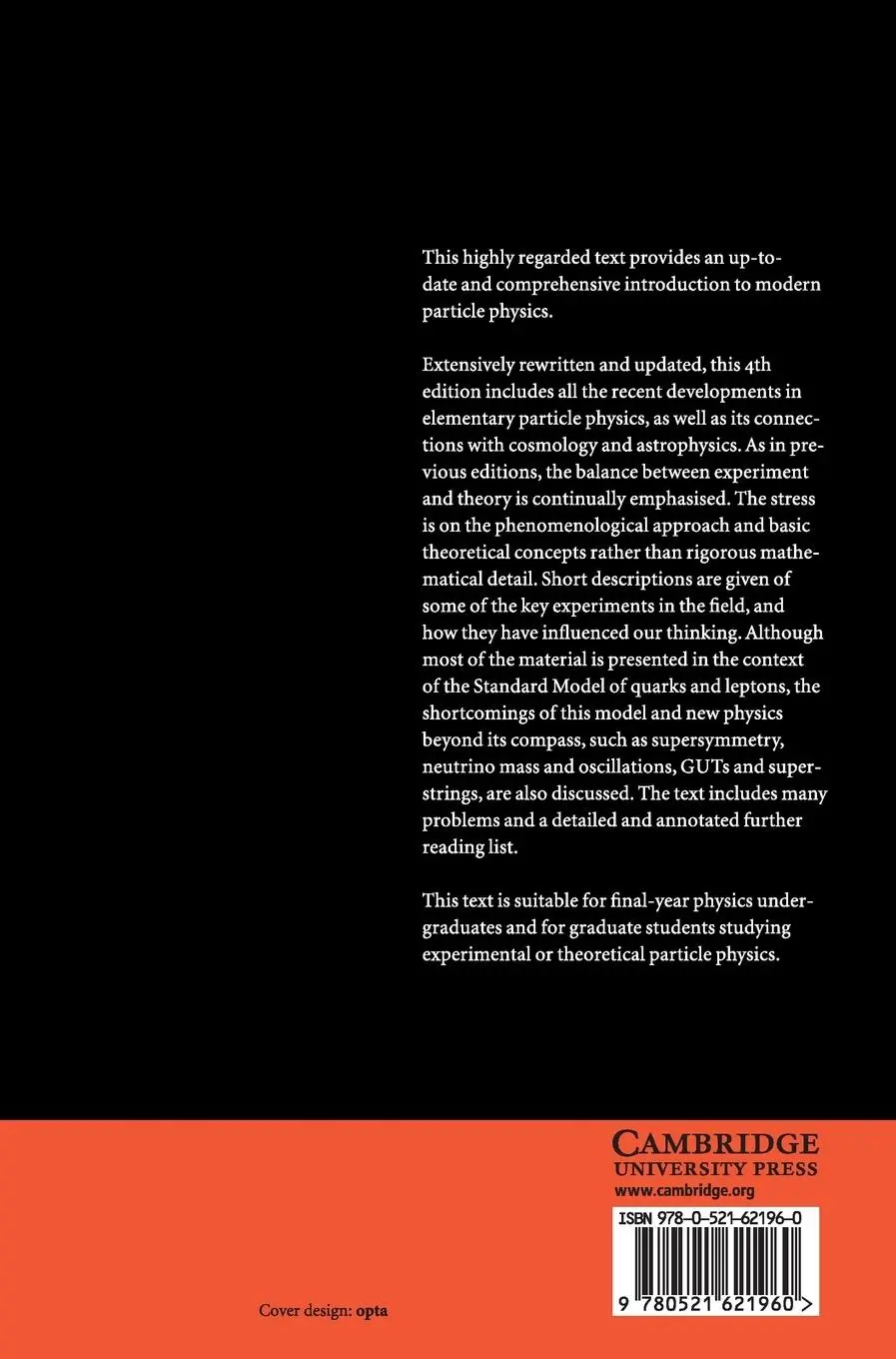 Rückseite: 9780521621960 | Introduction to High Energy Physics | Donald H. Perkins | Buch | 2015