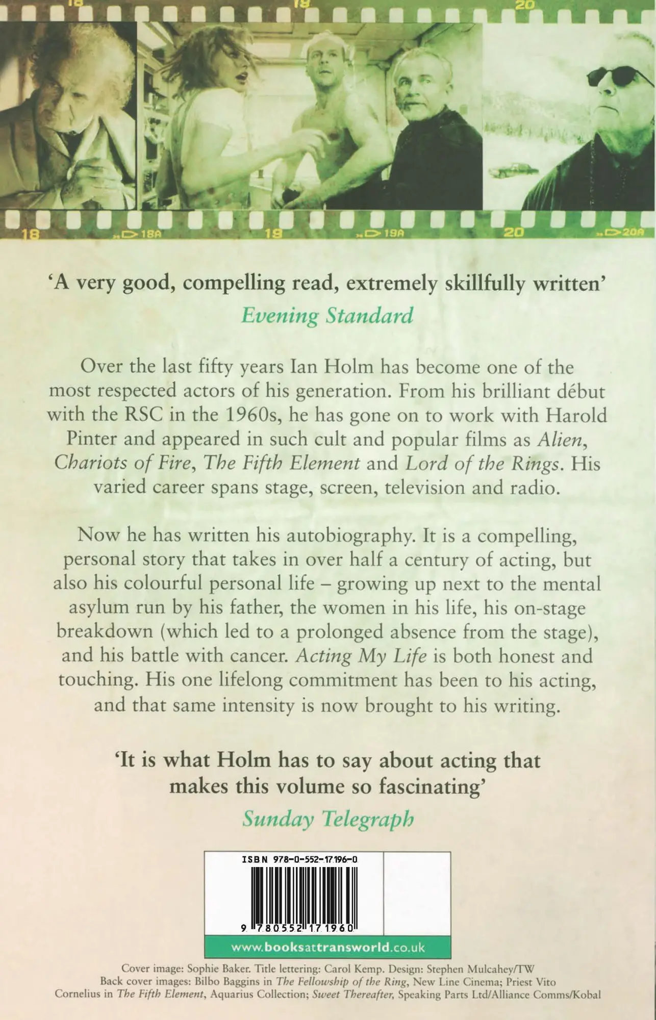 Rückseite: 9780552171960 | Acting My Life | Ian Holm | Taschenbuch | Englisch | 2015 | Corgi