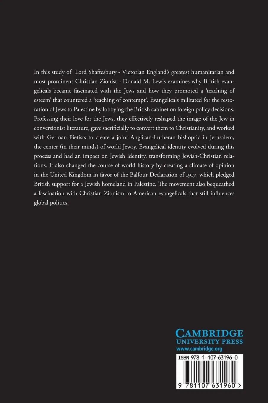 Rückseite: 9781107631960 | The Origins of Christian Zionism | Donald M. Lewis | Taschenbuch