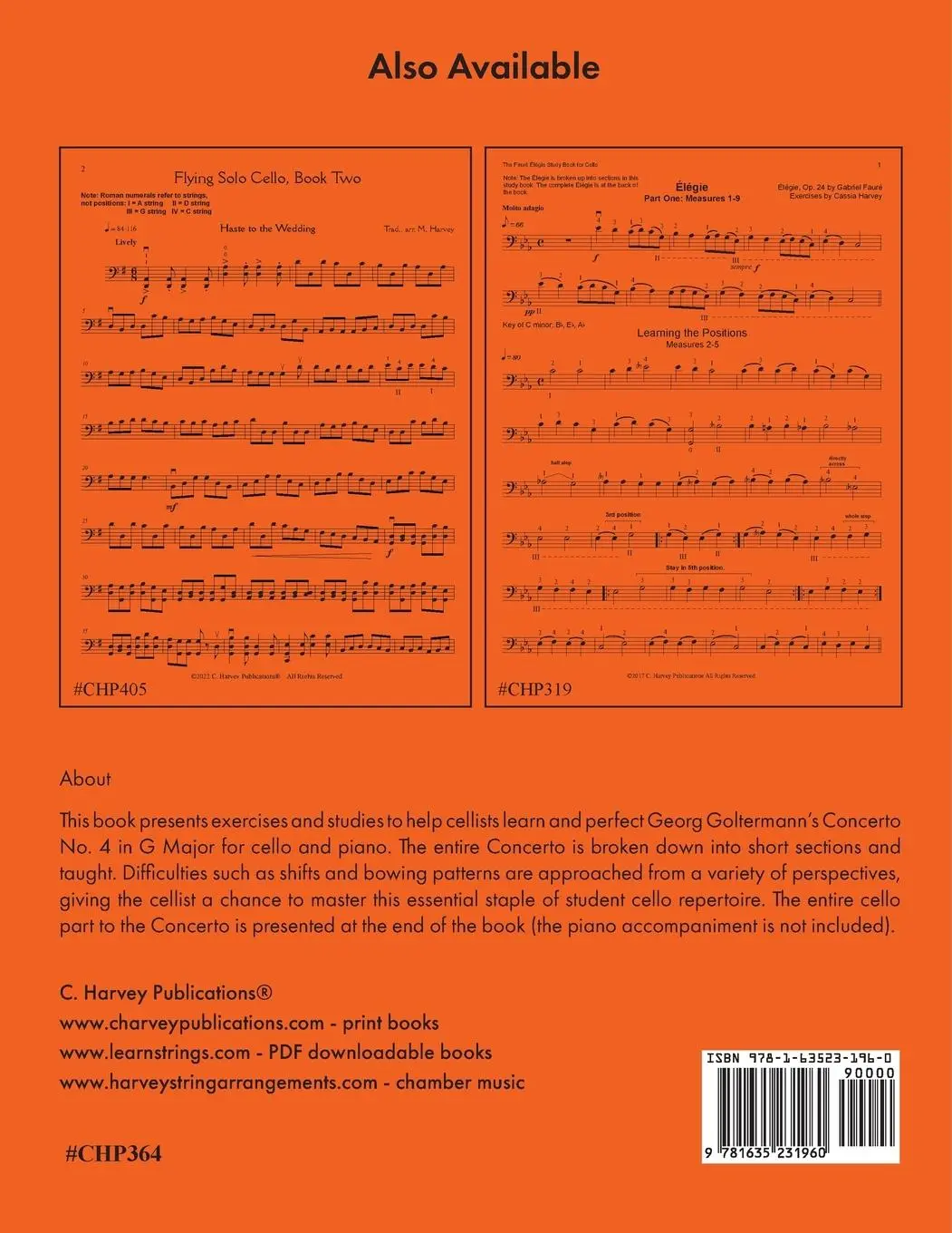 Rückseite: 9781635231960 | The Goltermann Concerto No. 4 Study Book for Cello | Cassia Harvey
