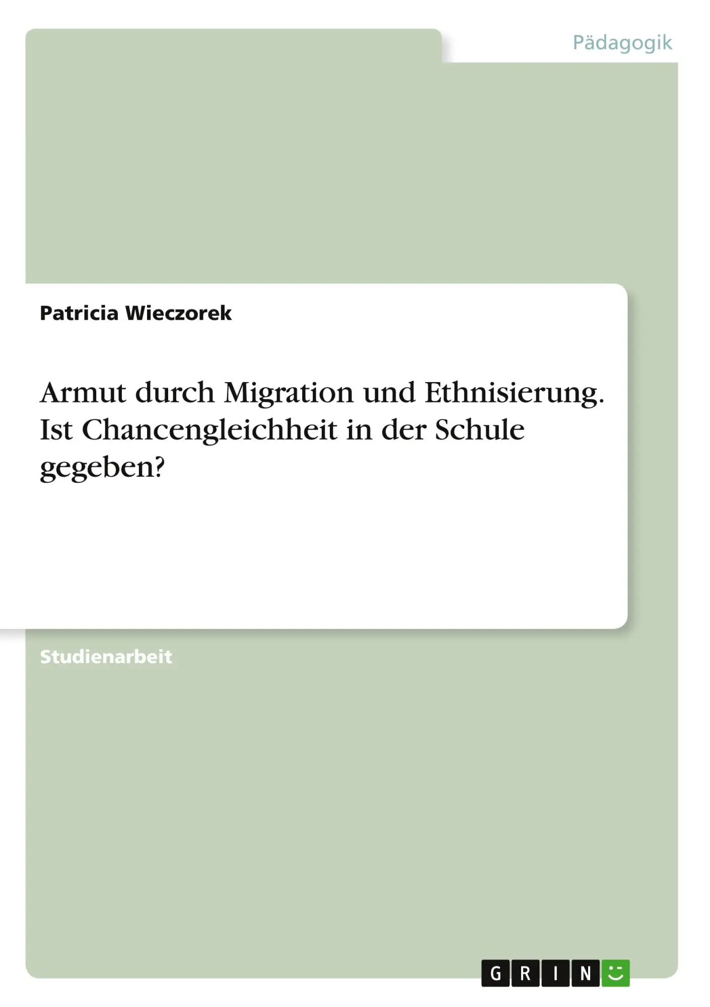 Cover: 9783346261960 | Armut durch Migration und Ethnisierung. Ist Chancengleichheit in...