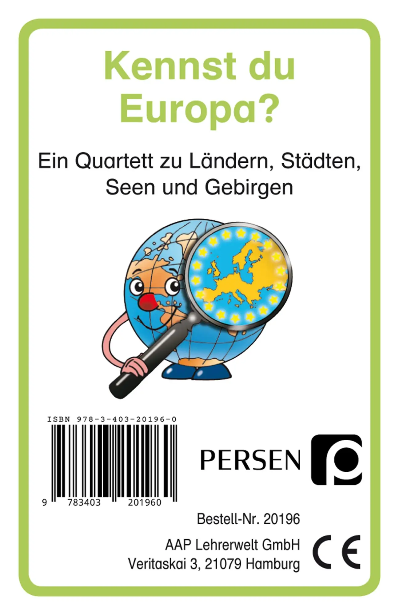 Cover: 9783403201960 | Kennst du Europa? | Josephine Finkenstein | Spiel | 110 S. | Deutsch