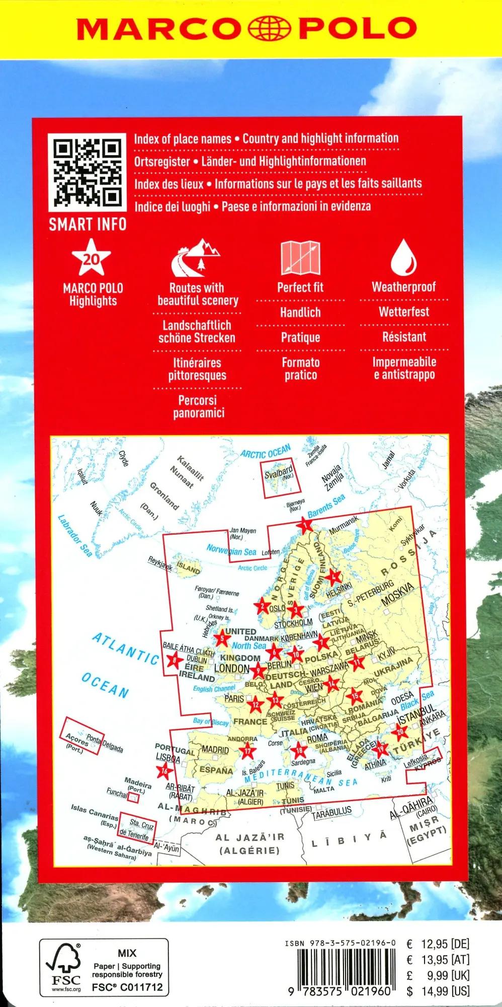 Bild: 9783575021960 | MARCO POLO Reisekarte Europa 1:4 Mio. | (Land-)Karte | Deutsch | 2025