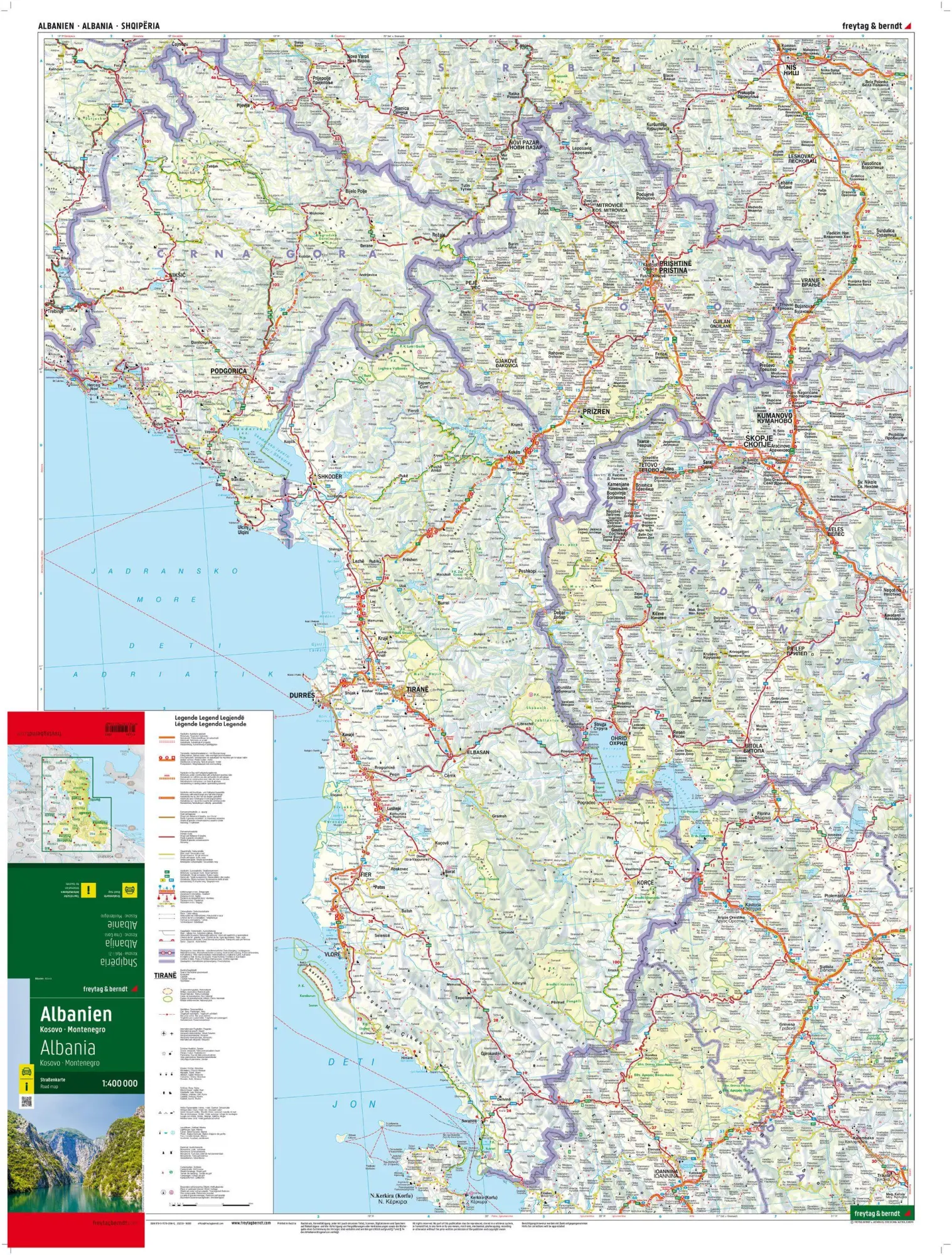 Bild: 9783707921960 | Albanien, Straßenkarte 1:400.000, freytag &amp; berndt | Freytag &amp; Berndt