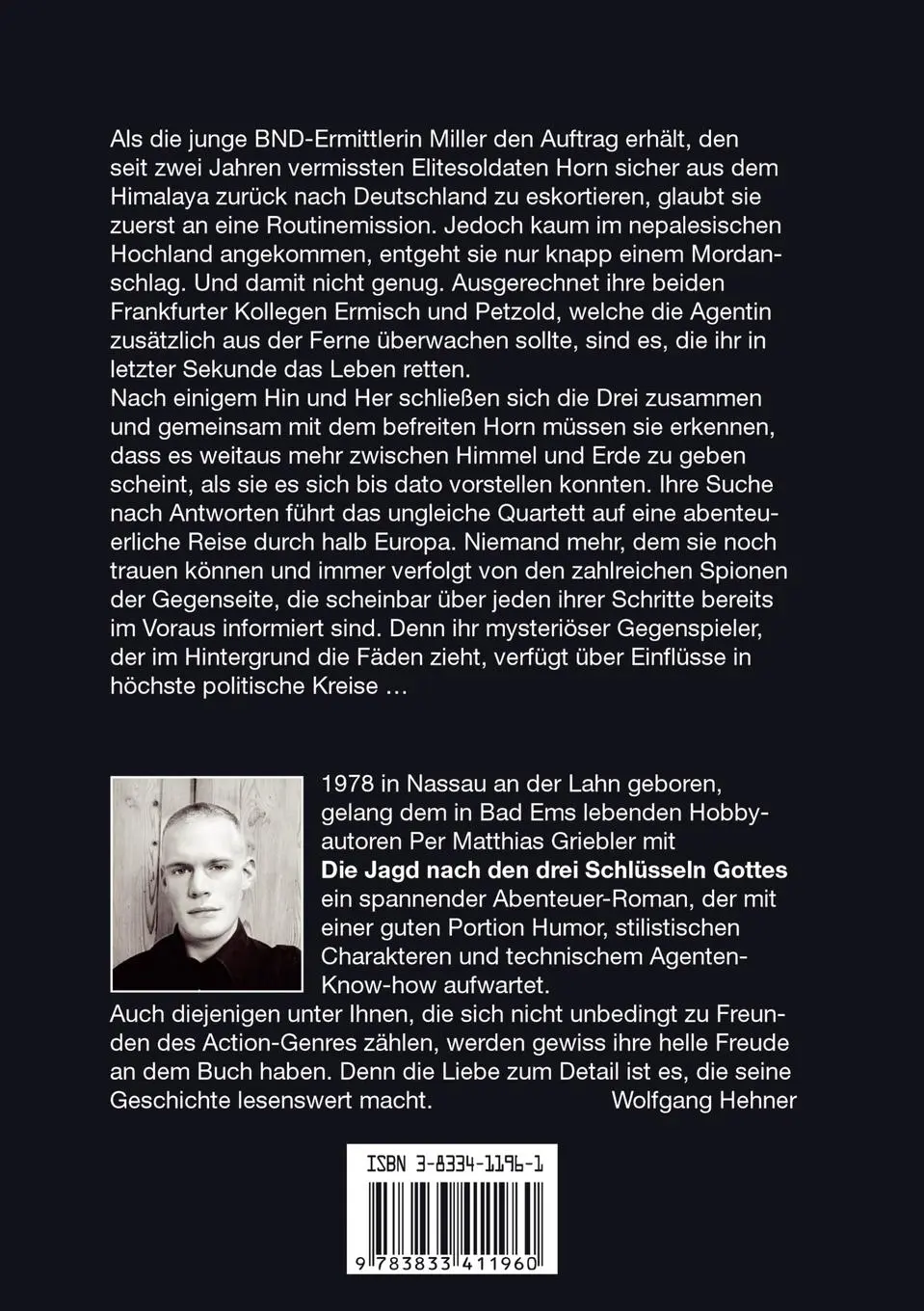 Rückseite: 9783833411960 | Die Jagd nach den drei Schlüsseln Gottes | Per Matthias Griebler