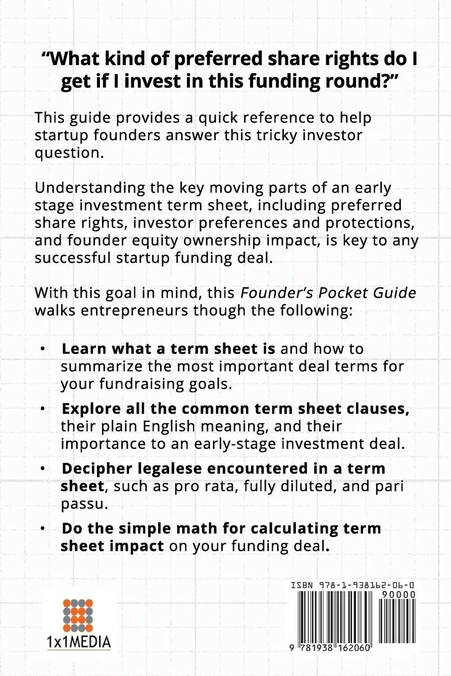 Rückseite: 9781938162060 | Founder's Pocket Guide | Term Sheets and Preferred Shares | Poland