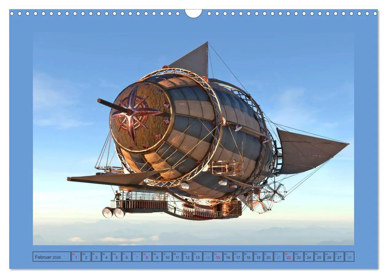 Bild: 9783457582060 | Steampunk Luftschiffe (Wandkalender 2026 DIN A3 quer), CALVENDO...
