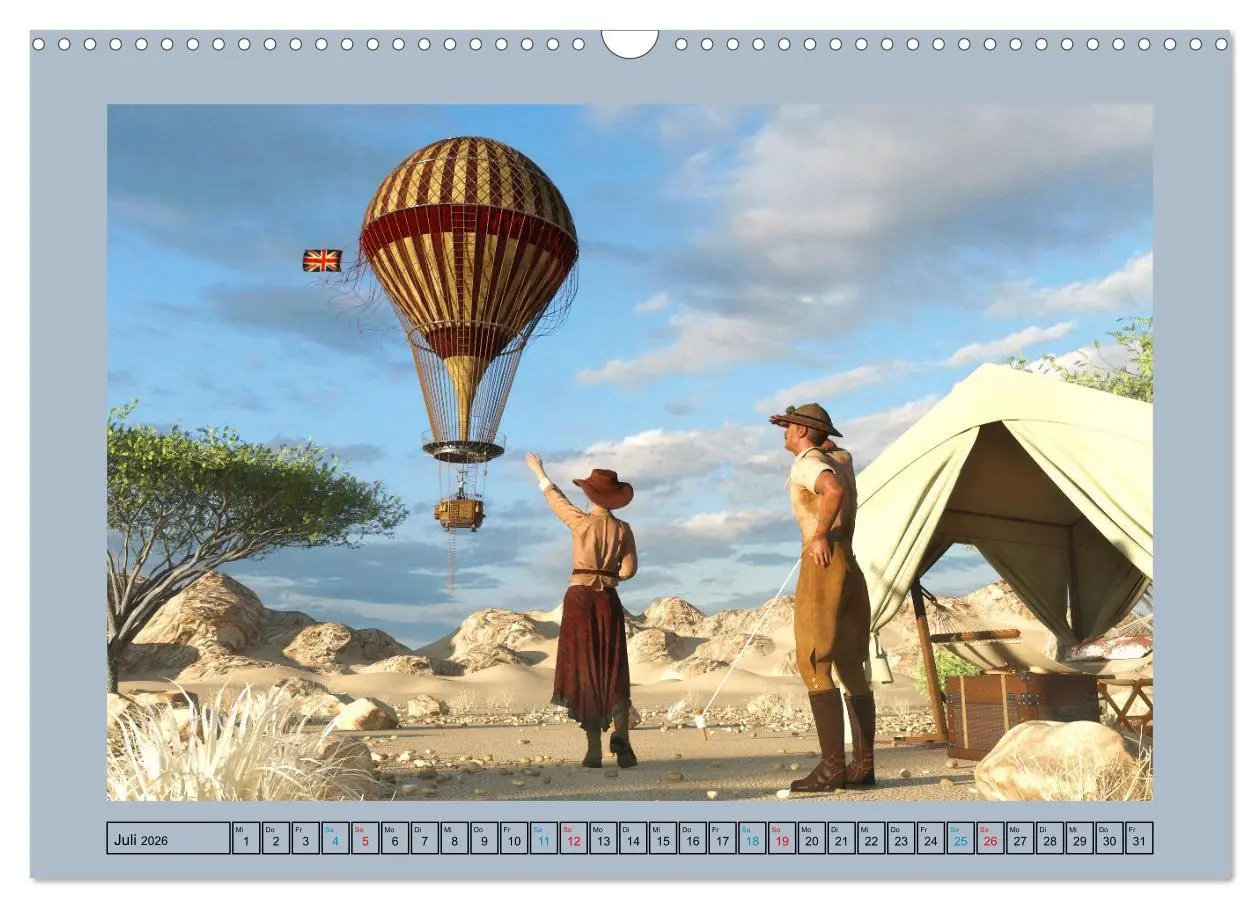 Bild: 9783457582060 | Steampunk Luftschiffe (Wandkalender 2026 DIN A3 quer), CALVENDO...