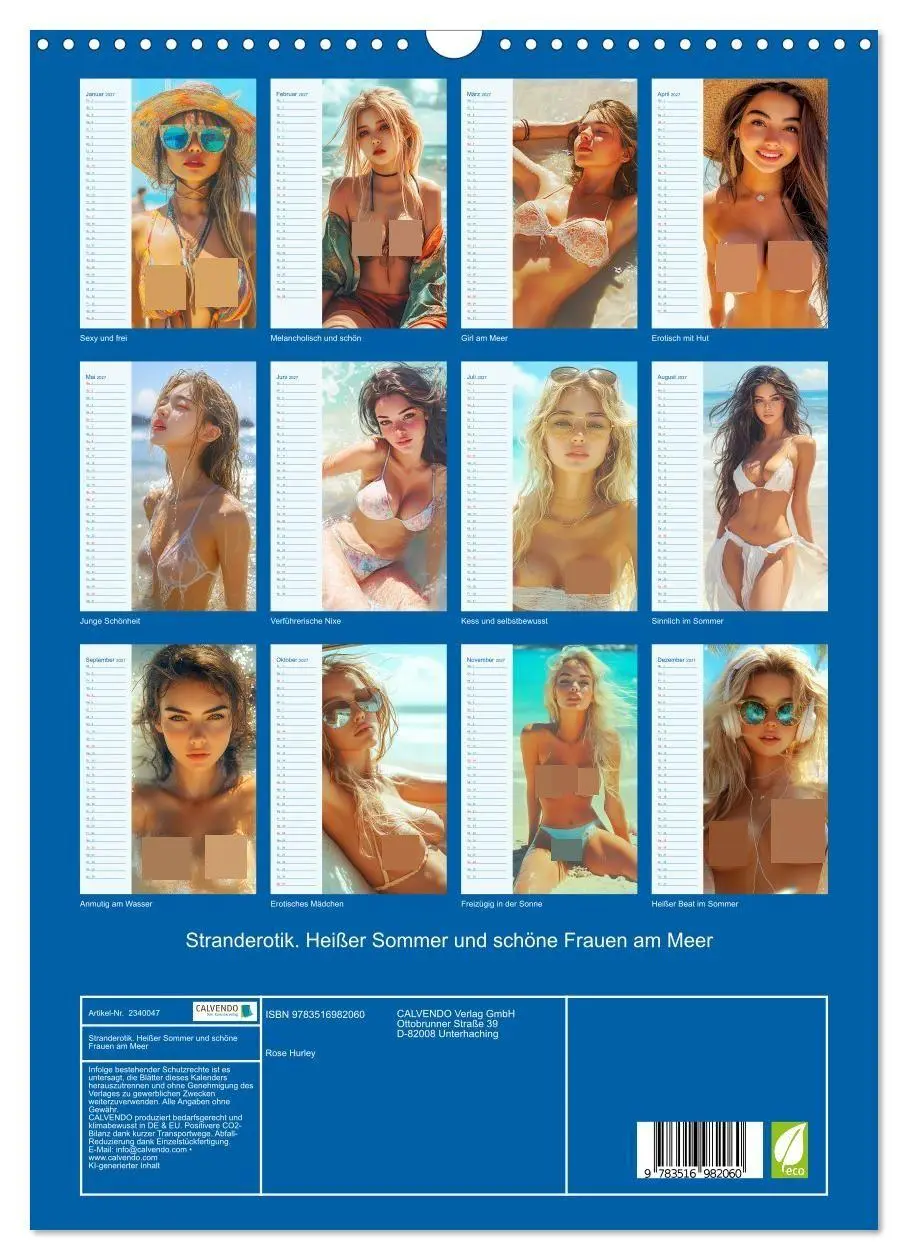 Bild: 9783516982060 | Stranderotik. Heißer Sommer und schöne Frauen am Meer (Wandkalender...