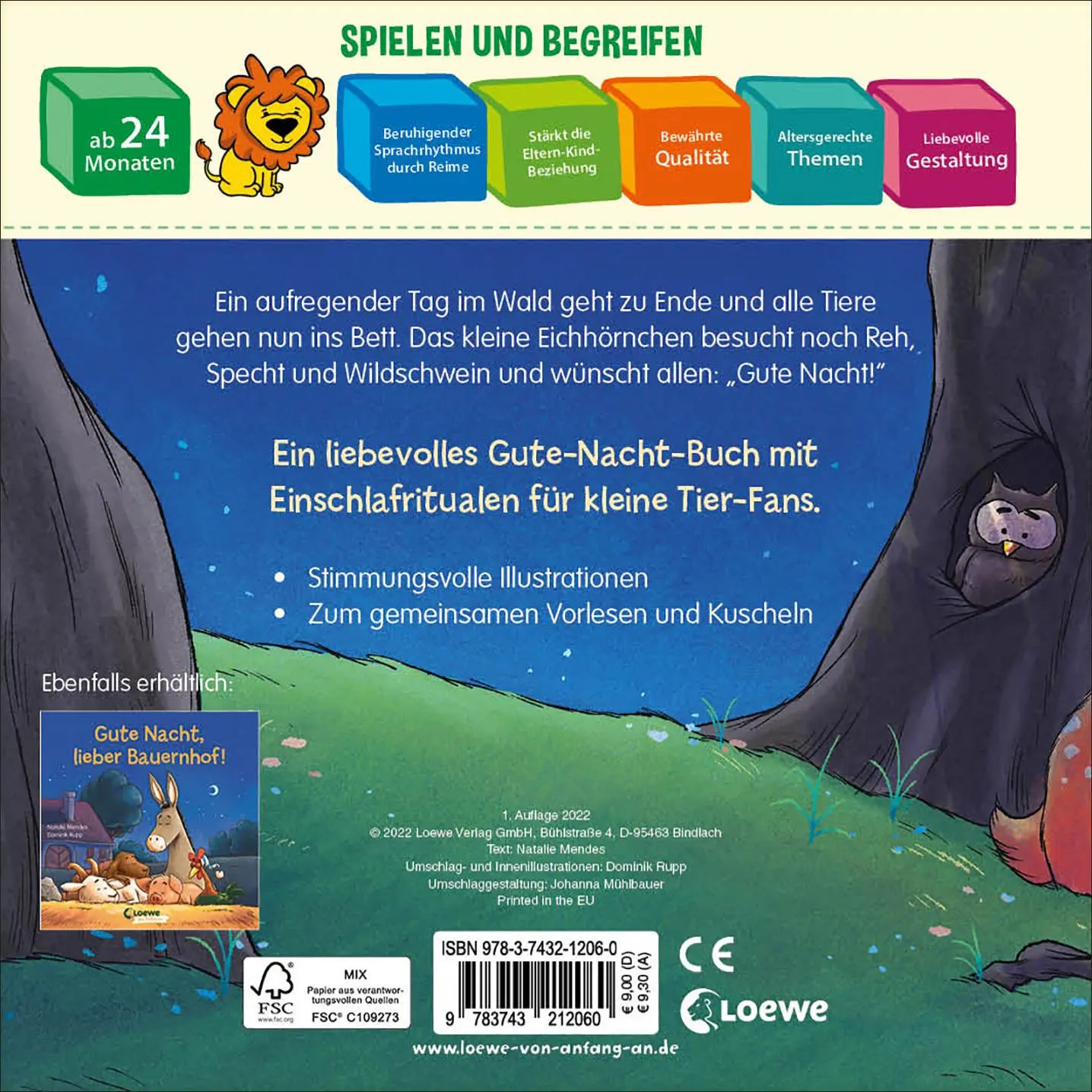 Rückseite: 9783743212060 | Gute Nacht, liebe Tiere im Wald! | Natalie Mendes | Buch | 22 S.