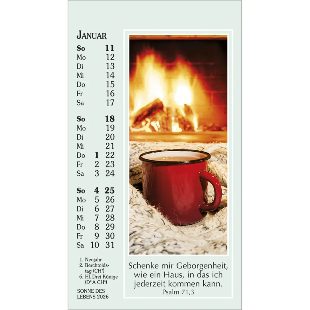 Bild: 9783754892060 | Sonne des Lebens 2026 | Mini-Kalender mit Bibelworten und Farbfotos