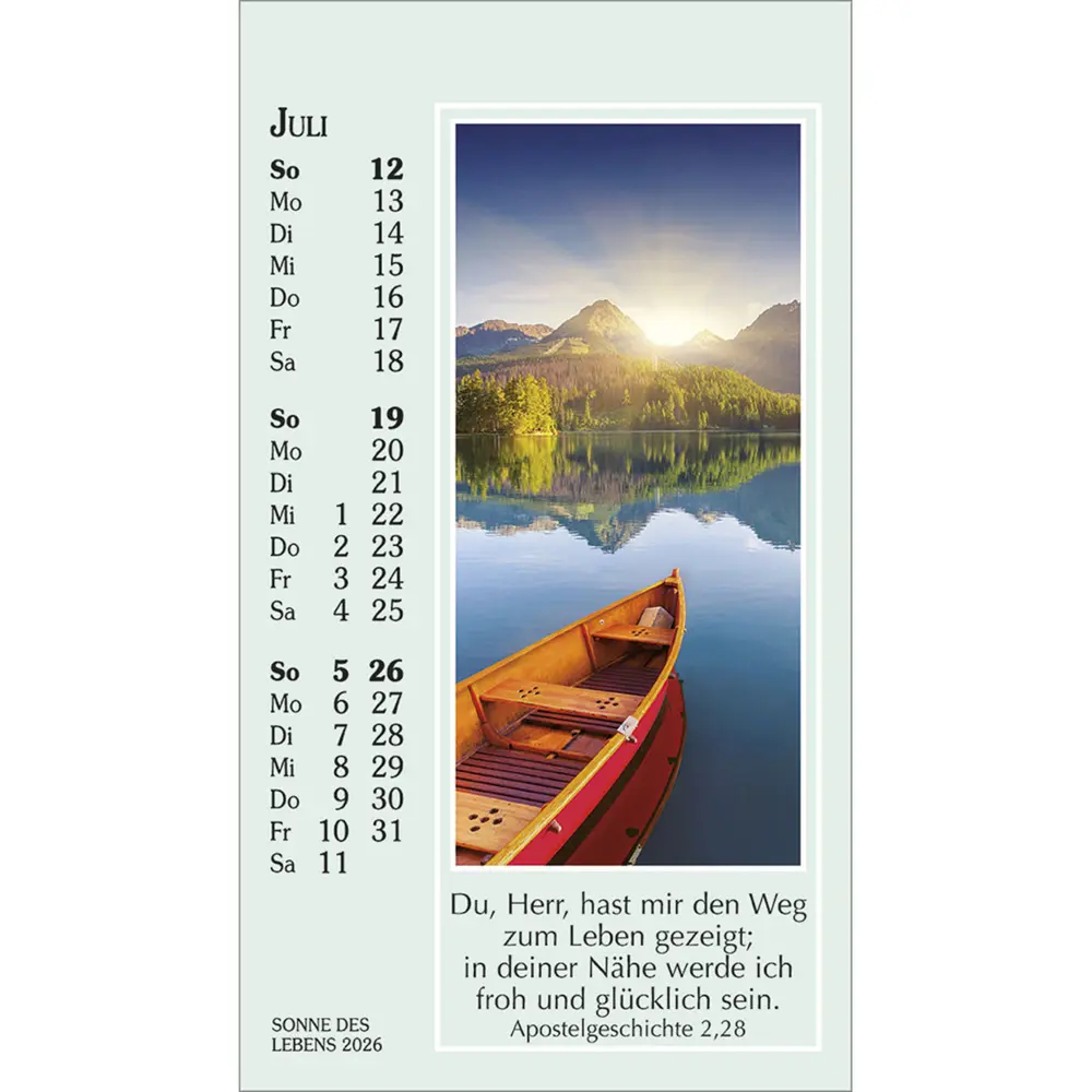 Bild: 9783754892060 | Sonne des Lebens 2026 | Mini-Kalender mit Bibelworten und Farbfotos