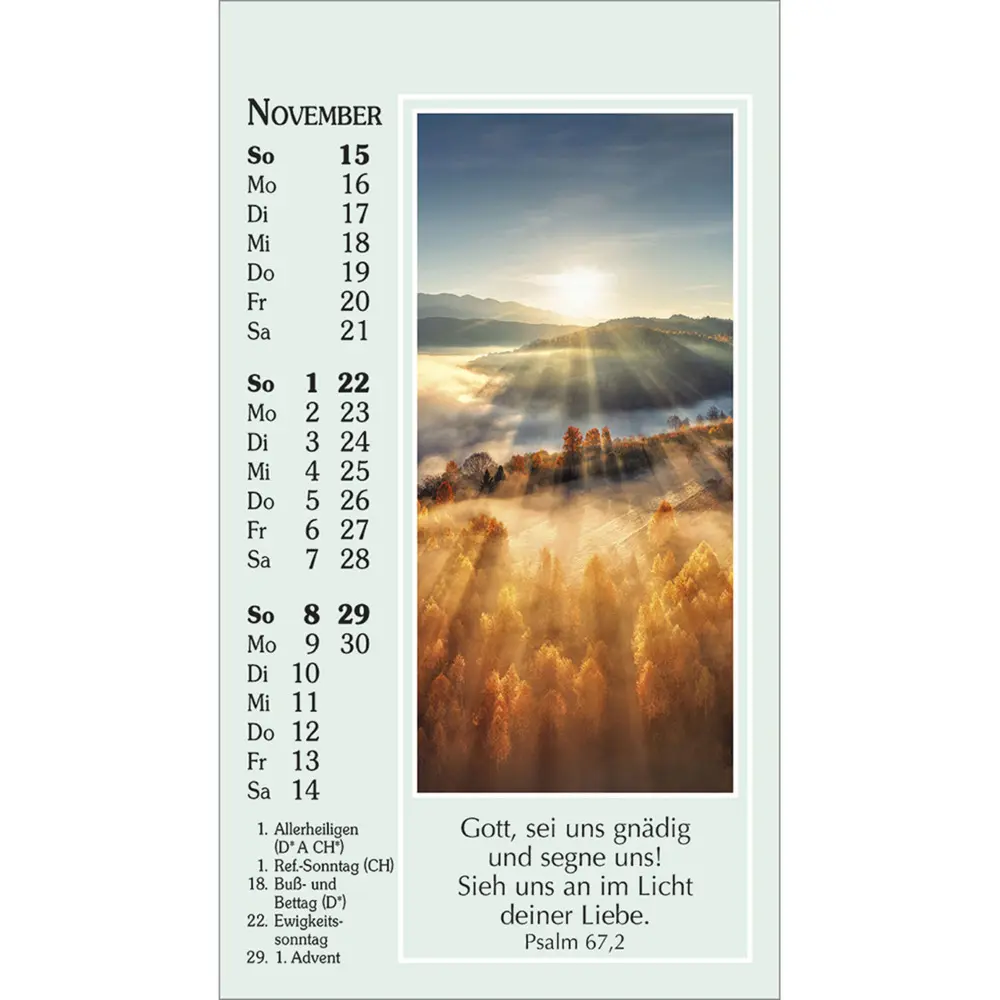 Bild: 9783754892060 | Sonne des Lebens 2026 | Mini-Kalender mit Bibelworten und Farbfotos
