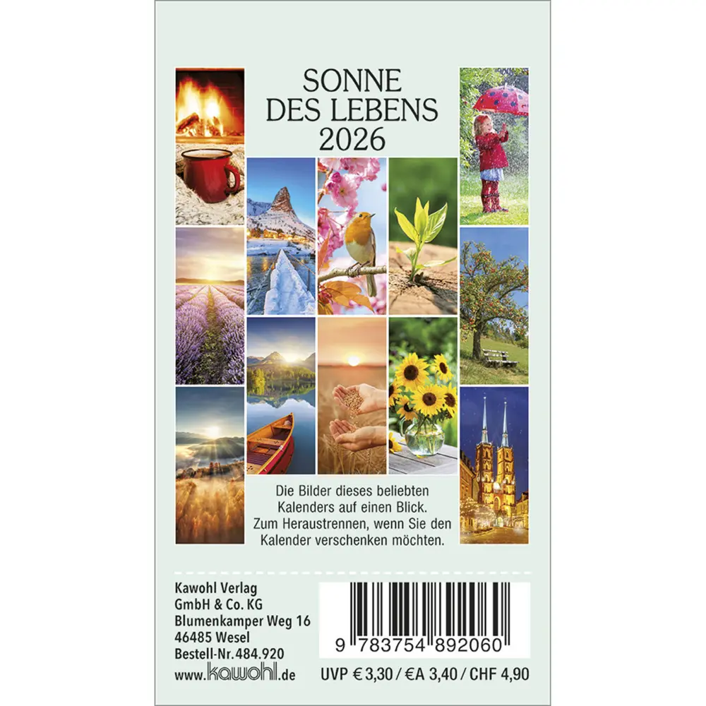 Bild: 9783754892060 | Sonne des Lebens 2026 | Mini-Kalender mit Bibelworten und Farbfotos