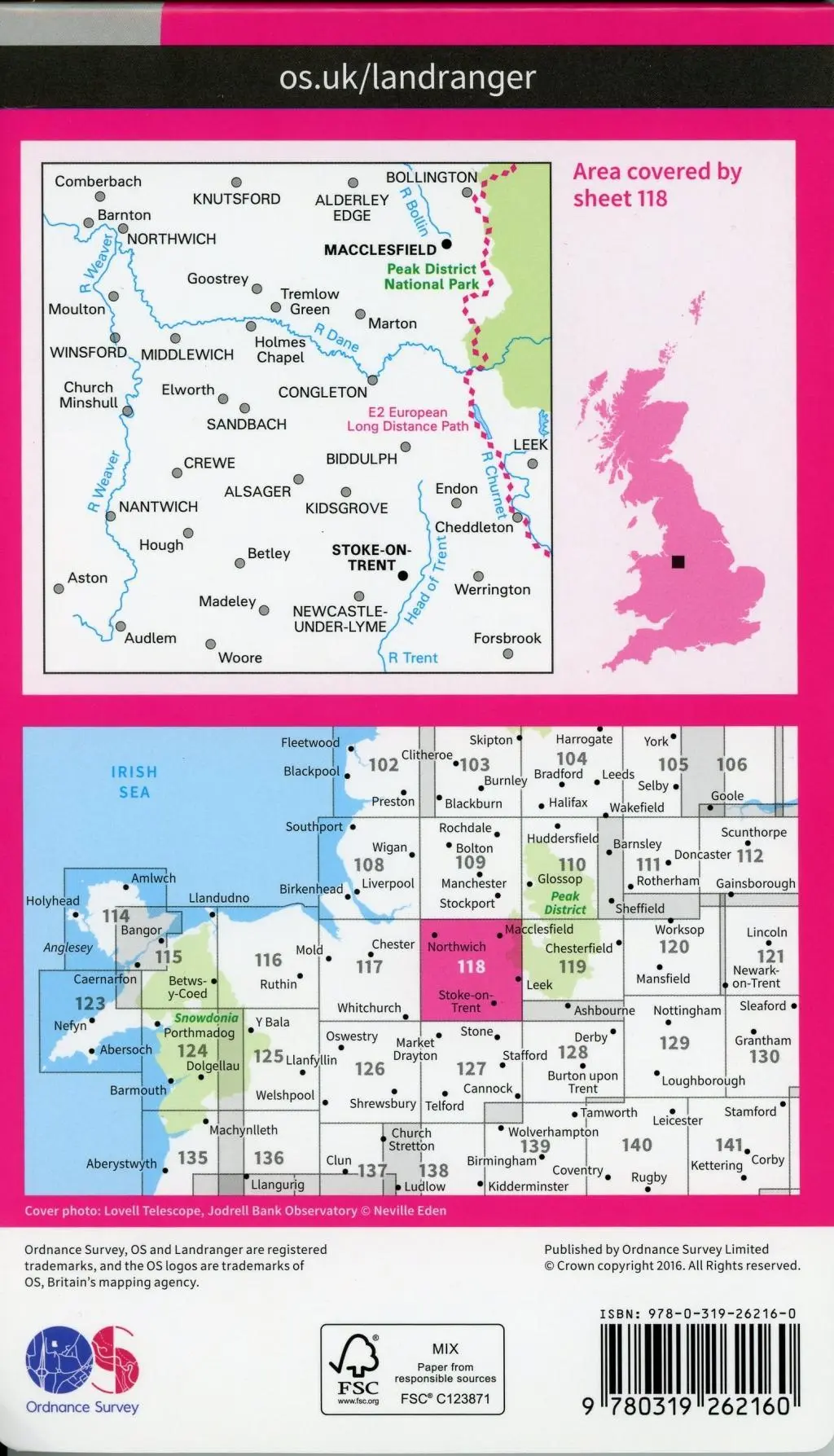 Bild: 9780319262160 | Stoke-On-Trent &amp; Macclesfield | Ordnance Survey | (Land-)Karte | 2016