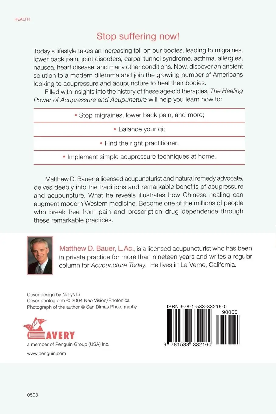 Rückseite: 9781583332160 | The Healing Power of Acupressure and Acupuncture | Matthew Bauer