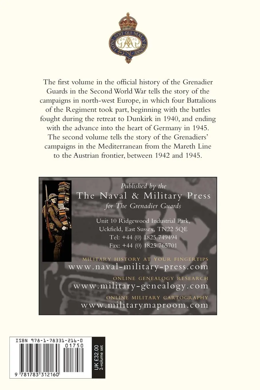 Rückseite: 9781783312160 | GRENADIER GUARDS IN THE WAR OF 1939-1945 Volume One | Nicolson (u. a.)