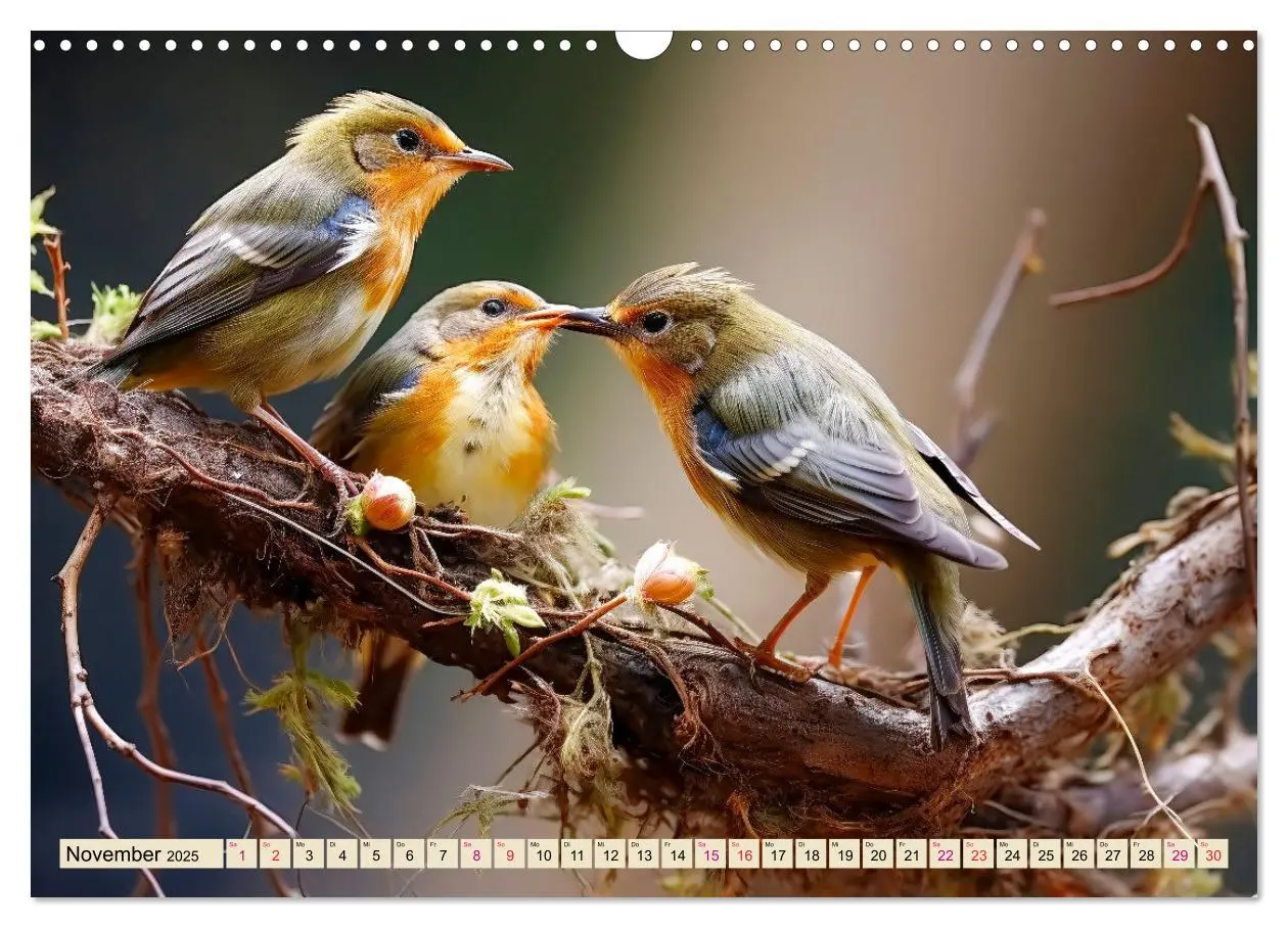 Bild: 9783383842160 | Vögel Alltag (Wandkalender 2025 DIN A3 quer), CALVENDO Monatskalender