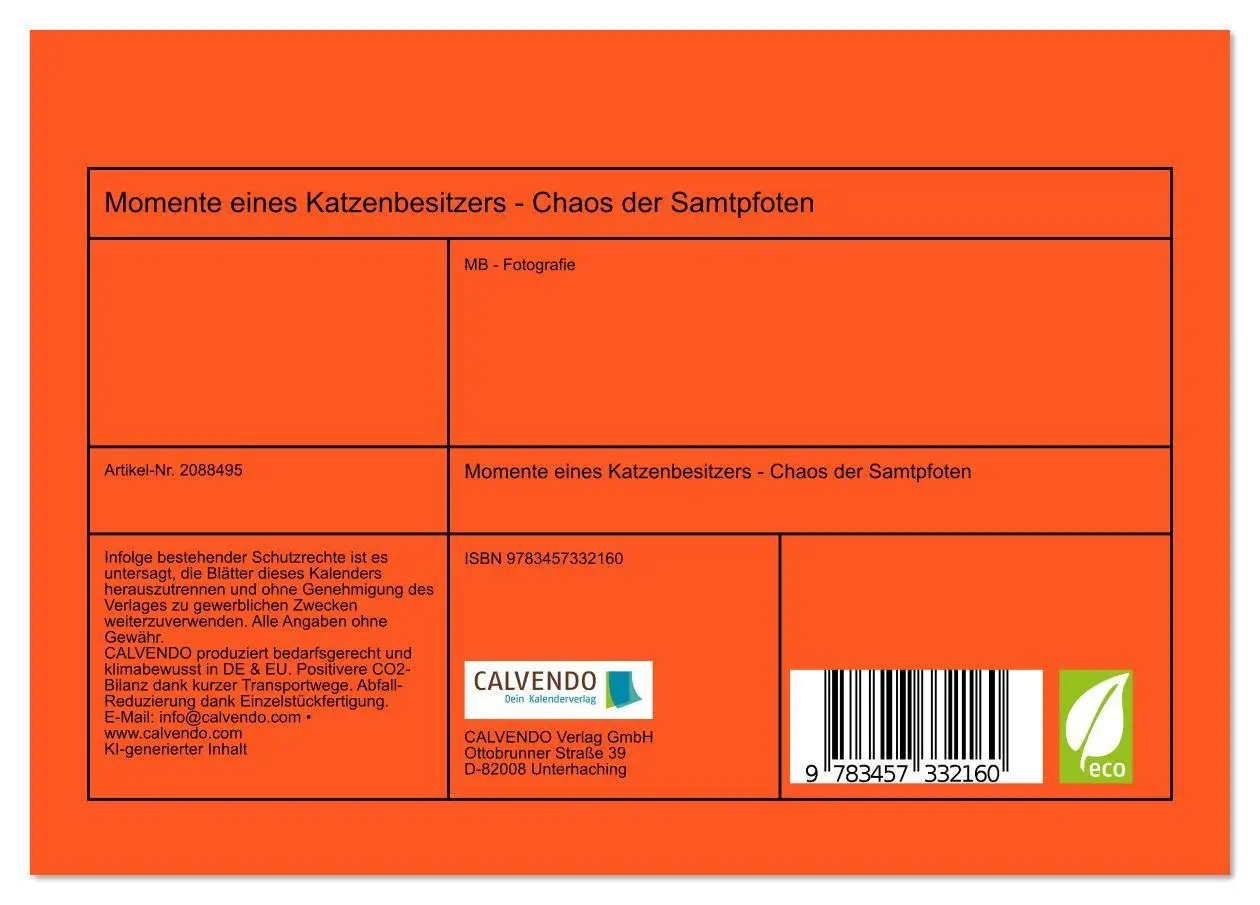 Bild: 9783457332160 | Momente eines Katzenbesitzers - Chaos der Samtpfoten (Tischkalender...