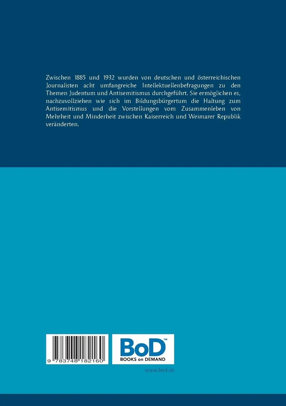 Rückseite: 9783748182160 | "Was halten Sie von den Juden?" | Thomas Gräfe | Taschenbuch | 104 S.