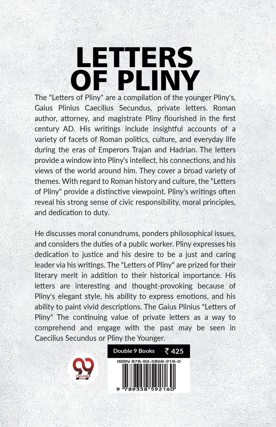 Rückseite: 9789358592160 | Letters Of Pliny | Caecilius Secundus Gaius Plinius | Taschenbuch