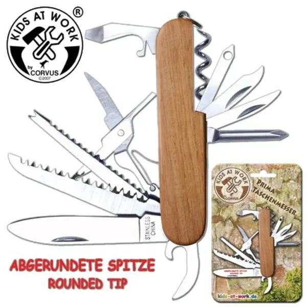 Cover: 4047542752260 | Corvus A750226 - Kids at work, Prima-Taschenmesser, Holzgriff natur
