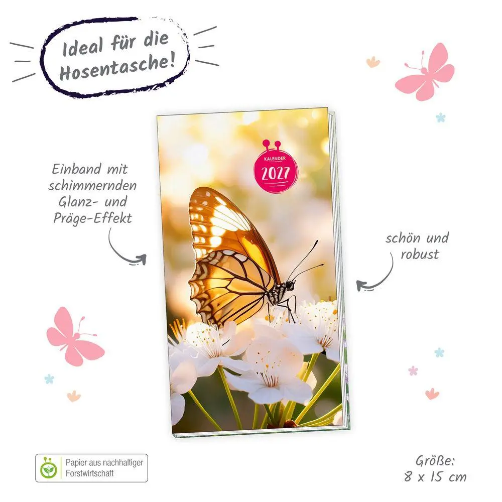 Bild: 4251901512260 | TRÖTSCH - Taschenterminer Schmetterling 2027 | Wochenkalender | KG