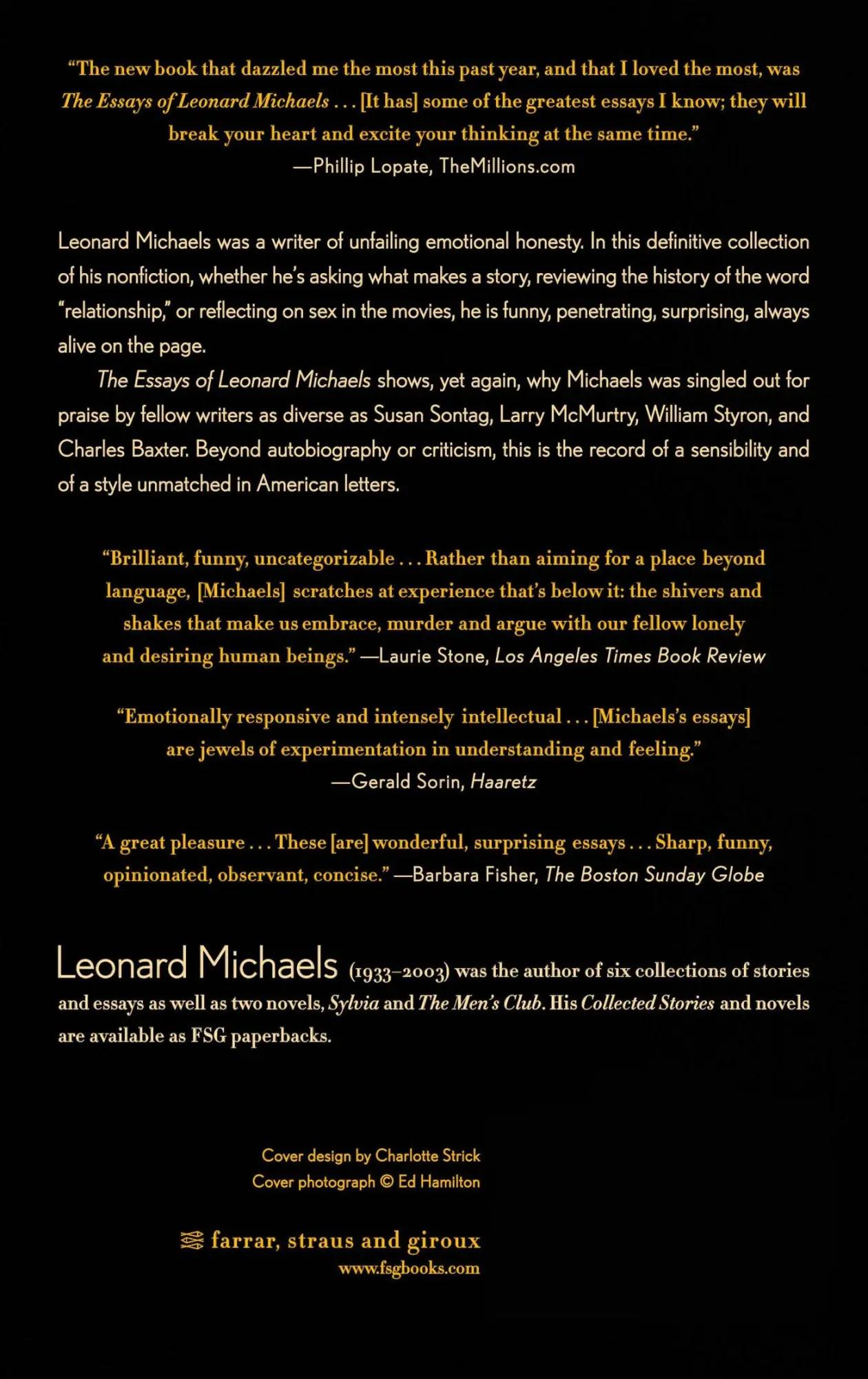 Rückseite: 9780374532260 | The Essays of Leonard Michaels | Leonard Michaels | Taschenbuch | 2010