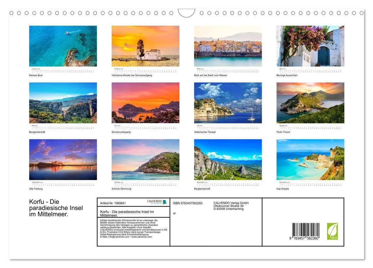 Bild: 9783457562260 | Korfu - Die paradiesische Insel im Mittelmeer. (Wandkalender 2026...