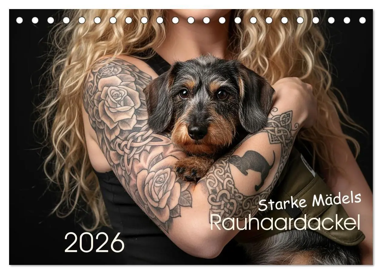 Cover: 9783516722260 | Starke Mädels - Rauhaardackel (Tischkalender 2026 DIN A5 quer),...