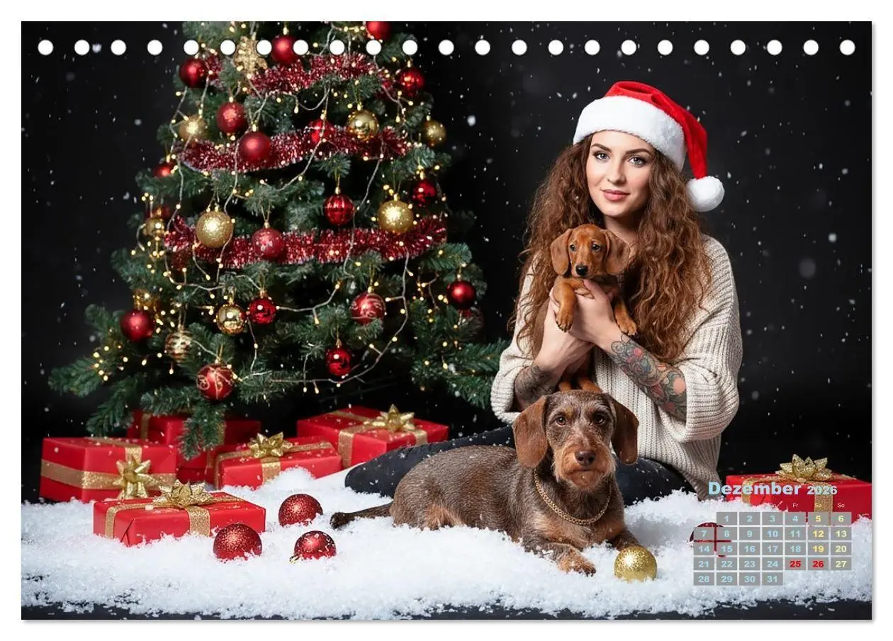 Bild: 9783516722260 | Starke Mädels - Rauhaardackel (Tischkalender 2026 DIN A5 quer),...