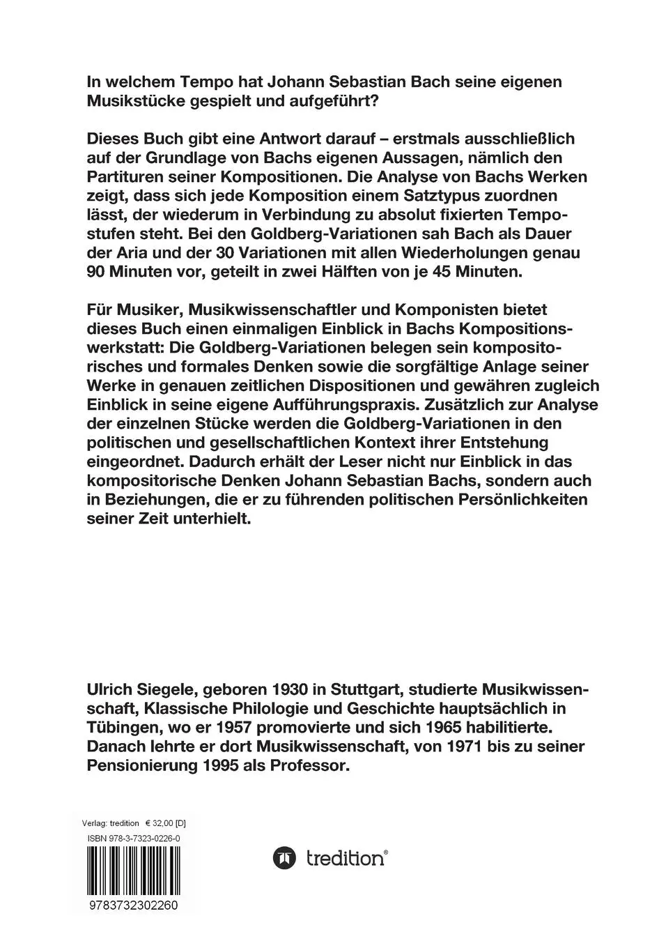 Rückseite: 9783732302260 | Johann Sebastian Bach komponiert Zeit | Ulrich Siegele | Taschenbuch