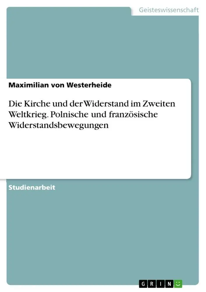 Cover: 9783346052360 | Die Kirche und der Widerstand im Zweiten Weltkrieg. Polnische und...
