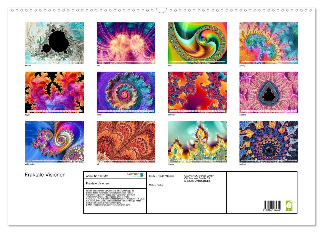 Bild: 9783457482360 | Fraktale Visionen (Wandkalender 2026 DIN A2 quer), CALVENDO...